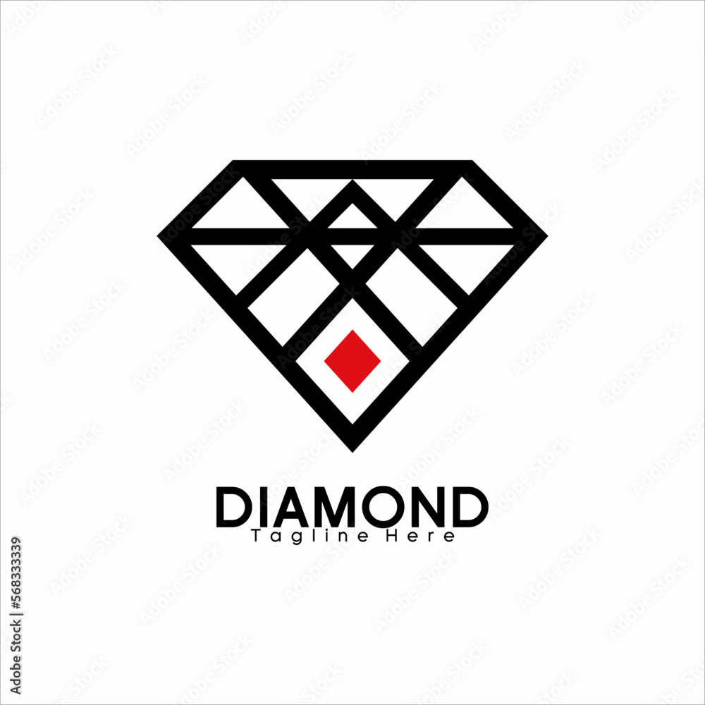 Simple geometric Diamond logo design with square and triangle elements. Logo can be used for gems business. Simple geometric Diamond logo design with square and triangle elements. Logo can be used for gems business.