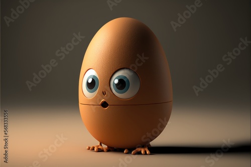 a cute adorable egg character in the style of children-friendly cartoon animation generative ai 3d style  © Ecleposs