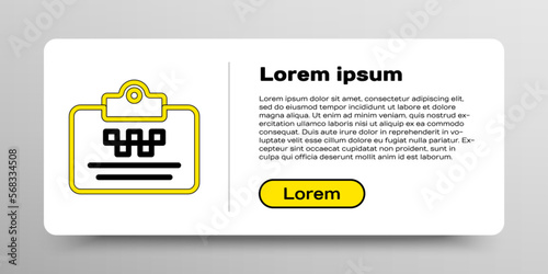 Line Taxi driver license icon isolated on white background. Colorful outline concept. Vector