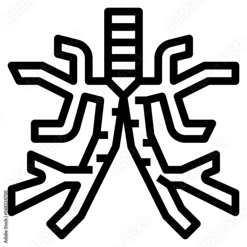 bronchus line icon style