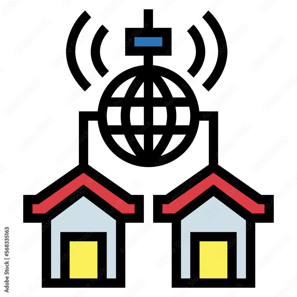 Local Area filled outline icon style