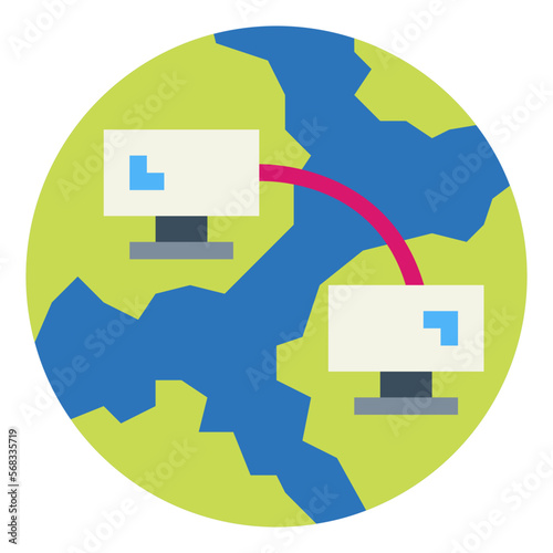 WAN flat icon style