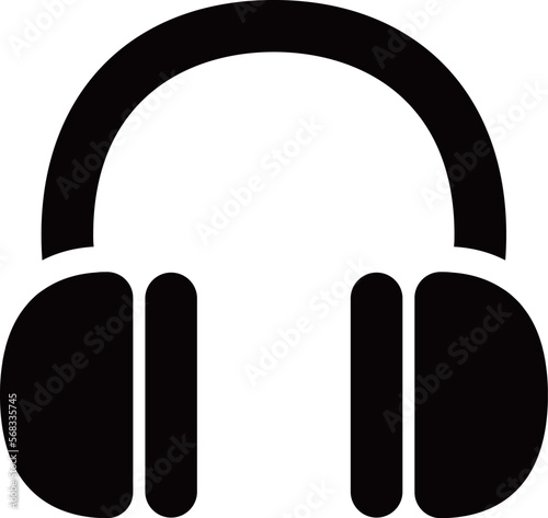 ヘッドフォンの黒のシルエットアイコン