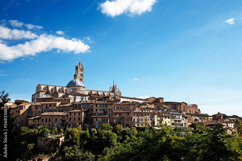 panorama of old city in siena italy
