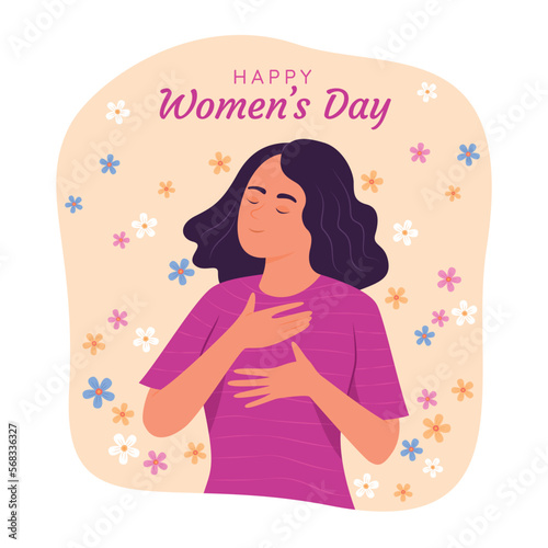 Beautiful Woman for International Women Day Concept Illustration