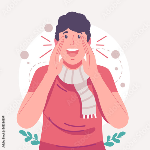 Important Announcement, Attention Information or Warning, Breaking News or Urgent Message Communication, Warning and Caution concept, Businessman announces with his own voice with attention.