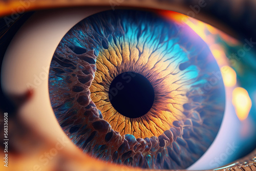 wonderful macro close up photo of an eye. Generative AI