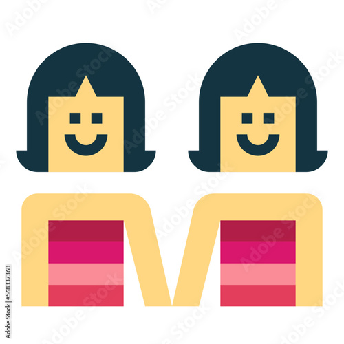 lesbian flat icon style