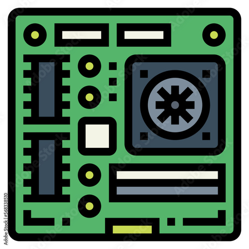 mainboard filled outline icon style