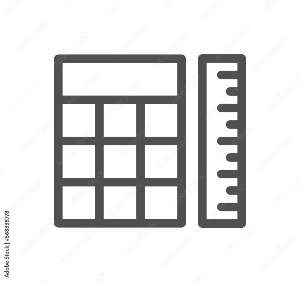 Calculation and accounting related icon outline and linear vector. Calculation and accounting related icon outline and linear vector.