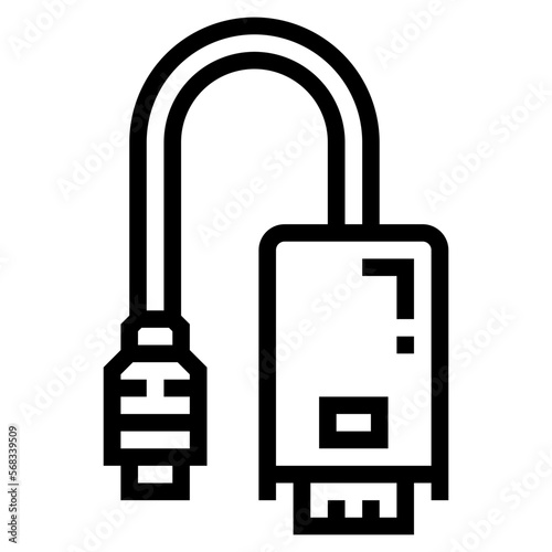 Monitor Adapter line icon style