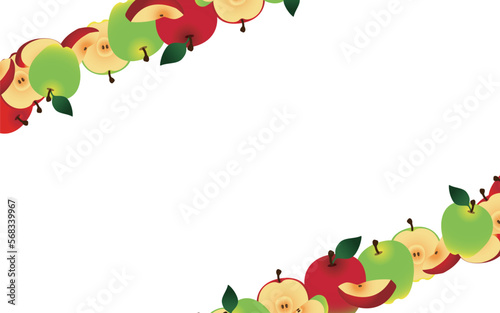 両サイドにりんごを配置した背景・フレーム