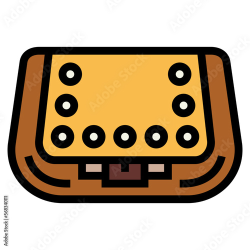 saddle bag filled outline icon style