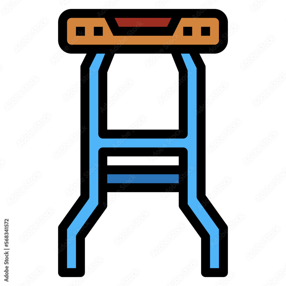Stool filled outline icon style Stool filled outline icon style