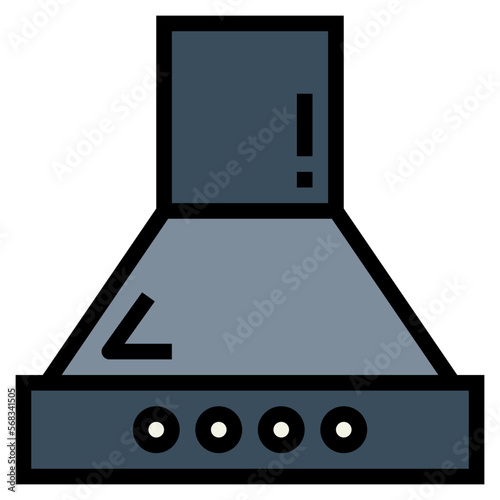 extraction hood filled outline icon style