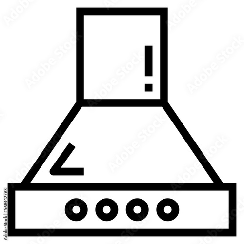 extraction hood line icon style