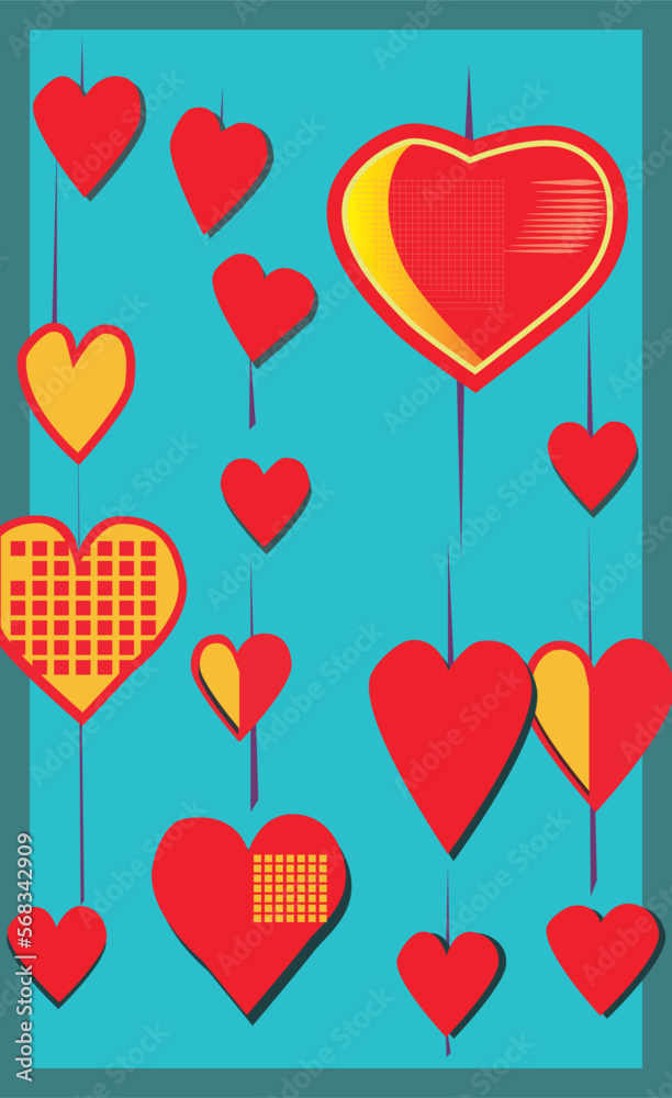 Valentine's day poster, valentines with hearts Valentine's day poster, valentines with hearts