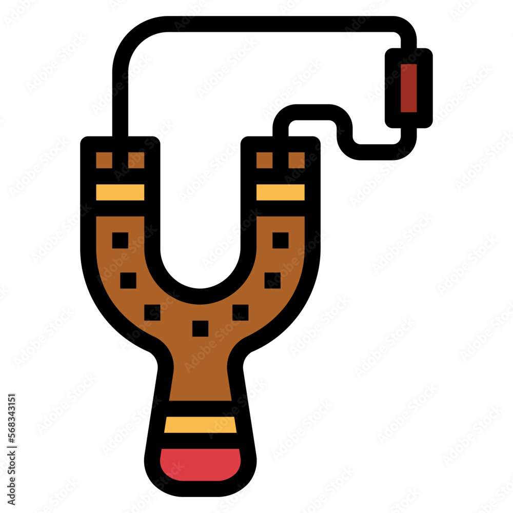 Catapult filled outline icon style Catapult filled outline icon style