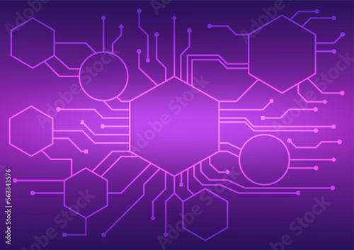 Abstract technology background futuristic concept circuit line, purple color gradient, for backdrop, web banner, poster.