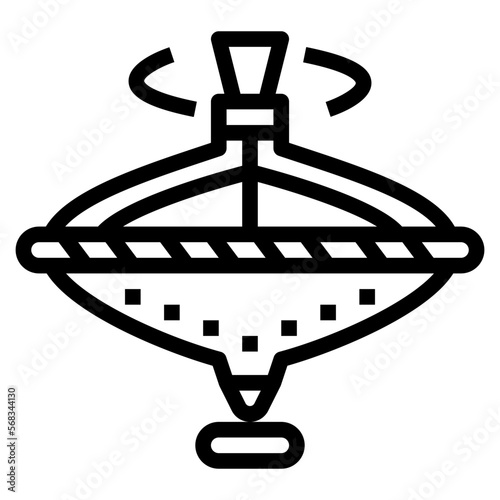 spinning top line icon style