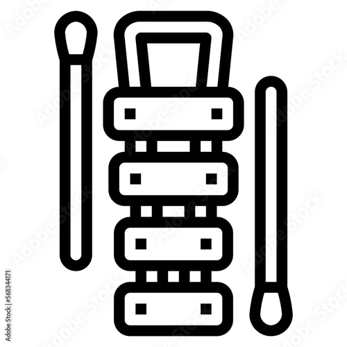 xylophone line icon style