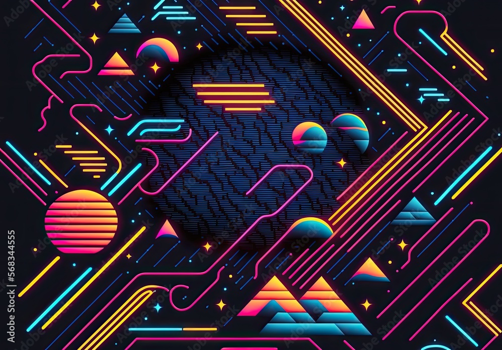 trendy retro background, generative ai composite