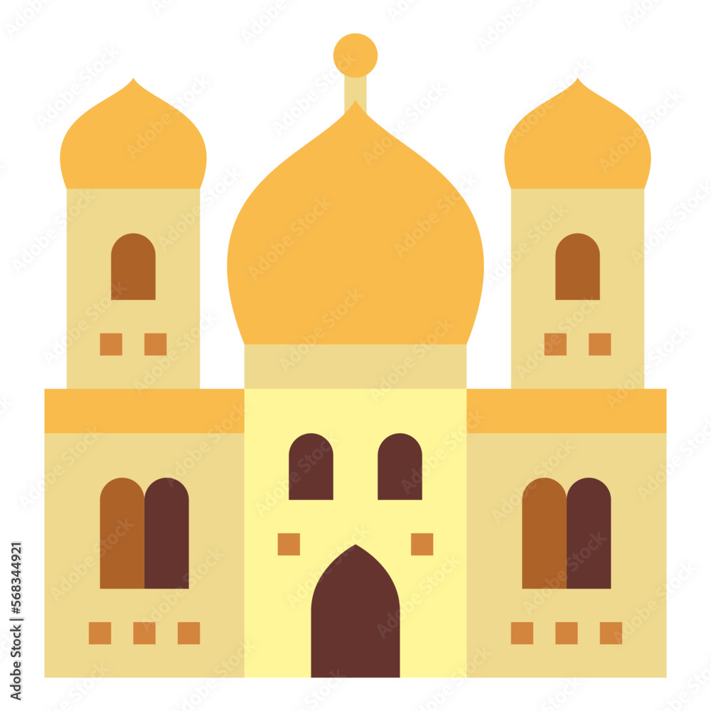 Arabic Castle flat icon style