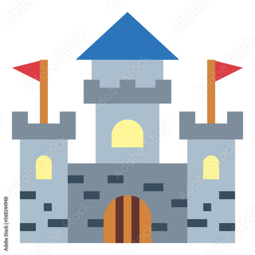 castle flat icon style