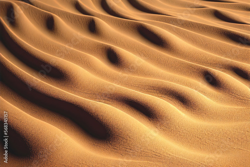 Sand ripples texture background. Wind in the desert. Generative AI