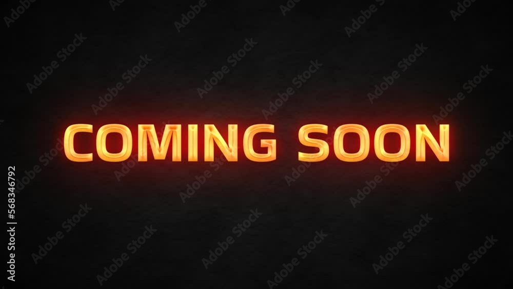 coming soon sign. movie trailer coming soon text reveal in gold color. 4k video animated text for cinema trailer.