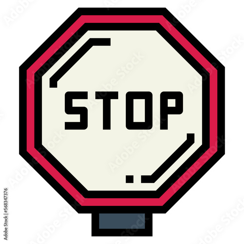 stop filled outline icon style
