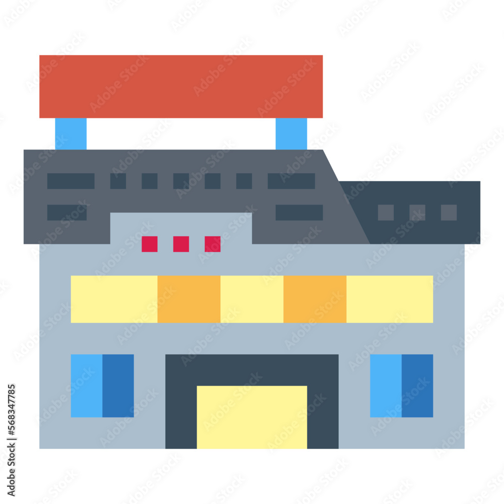 bus terminal flat icon style