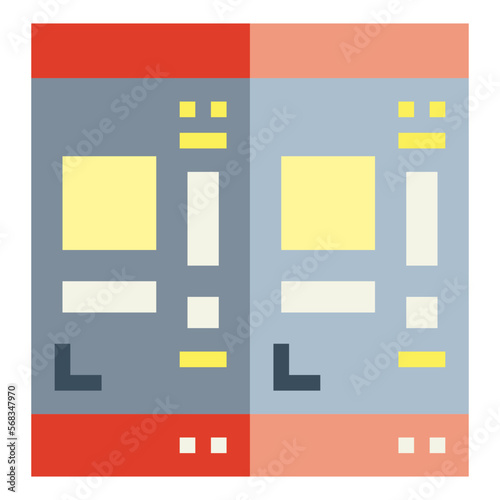 ticket booth flat icon style
