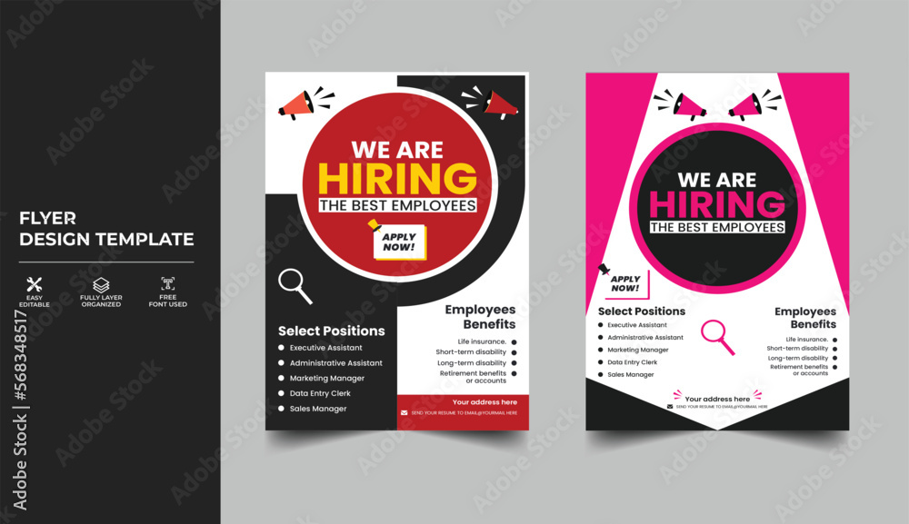 We are hiring Job advertisement flyer template, We are hiring flyer design, Hiring Job flyer design