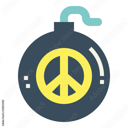 bomb flat icon style