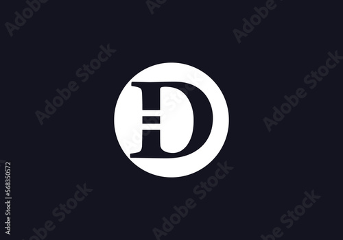 Flat letter icon and circle logo design. Alphabet icon