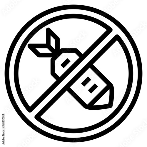 no weapons line icon style