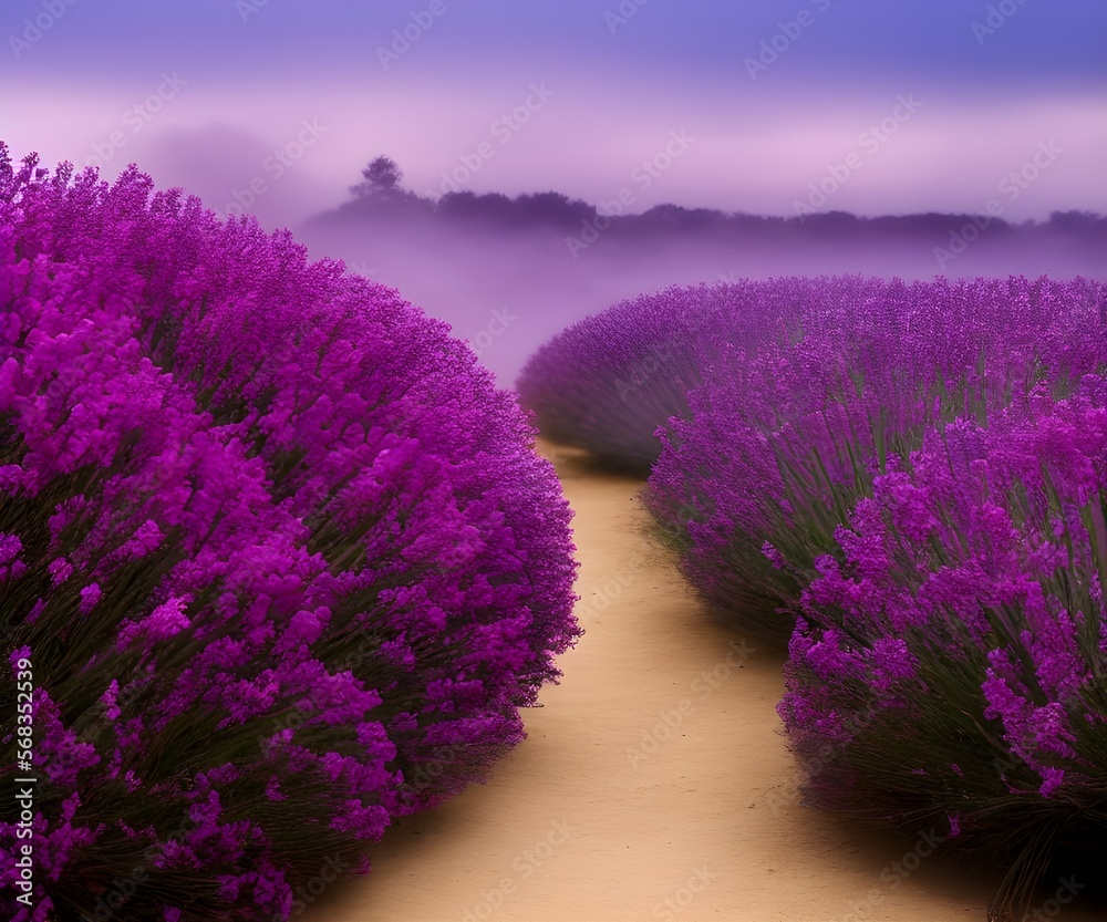 Fototapeta premium lavender field and a path