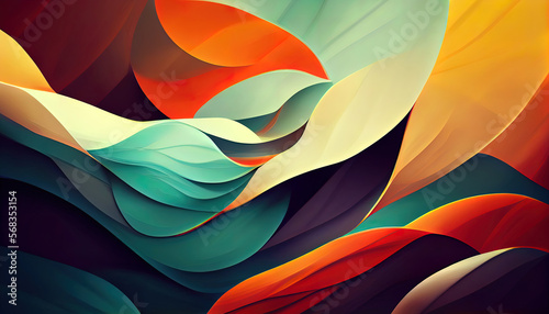 Dynamic abstract wallpaper background illustration. Generative Ai