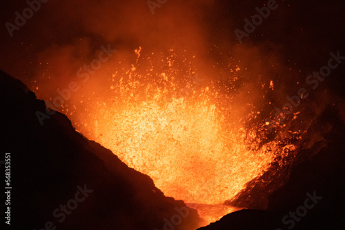 Volcano eruption on Cumbre Vieja, La Palma island, Canary islands