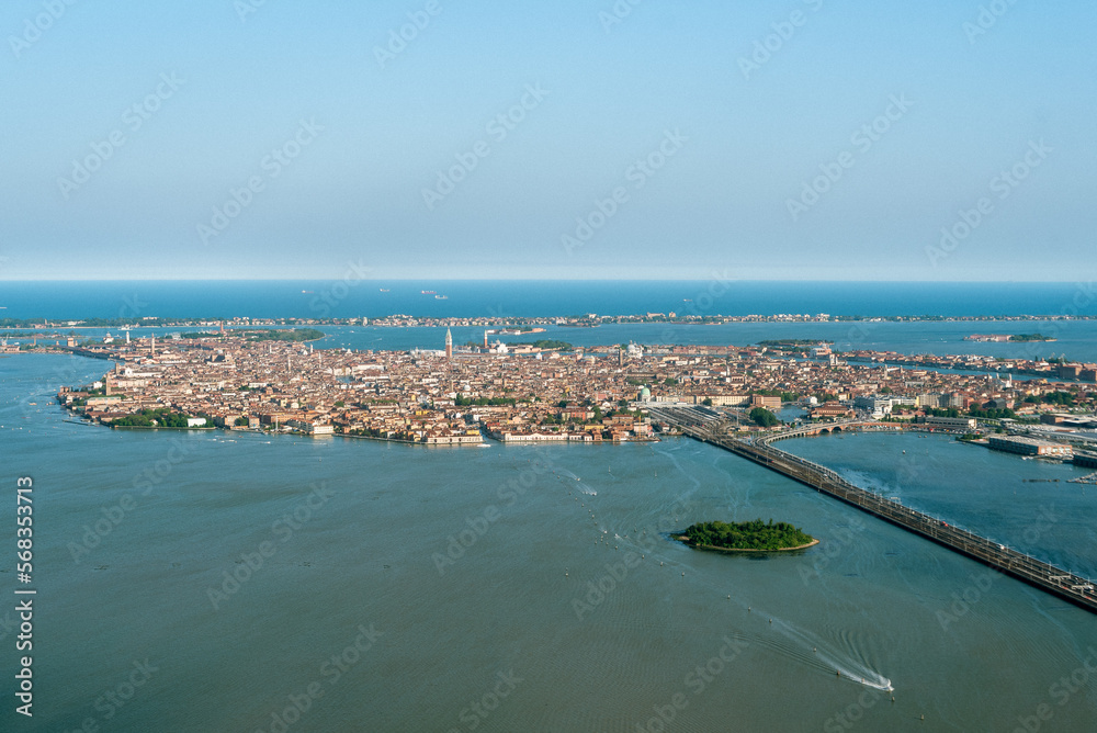 Venice City seen from above on a sunny day
