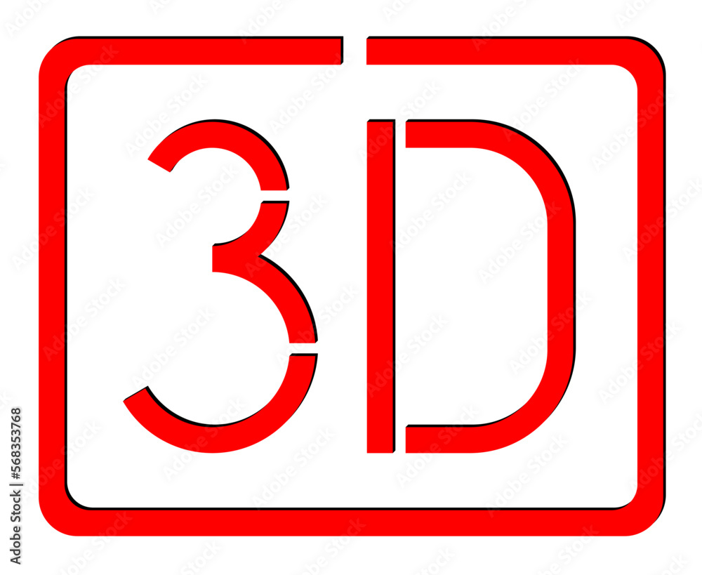 red 3d sign over white background red 3d sign over white background