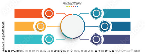 Steps business data visualization timeline process infographic template design with icons