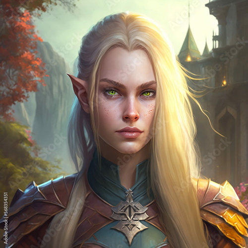 Role-play fantasy character: female elf warrior