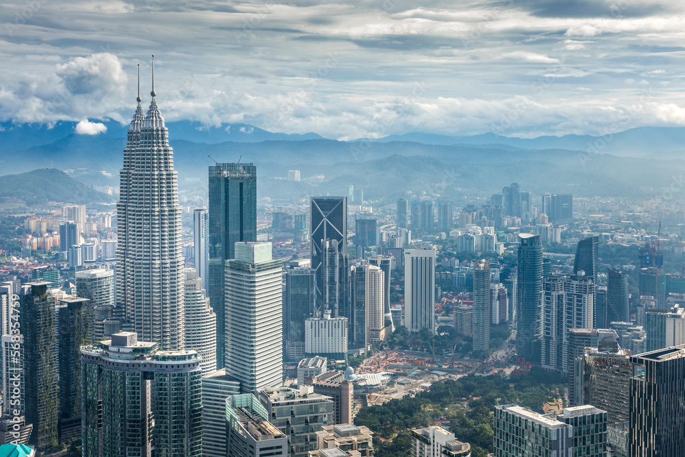 Panoramic view over the city of Kuala Lumpur, Malaysia