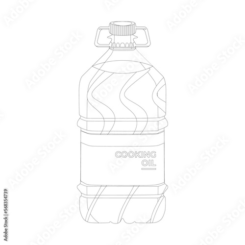The best big cooking oil bottle outline vector illustration in trendy style. Editable graphic resources for many purposes.