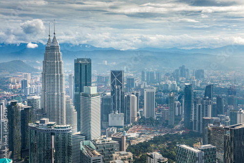 Panoramic view over the city of Kuala Lumpur, Malaysia