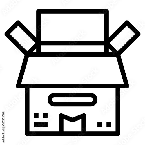 cardboard line icon style