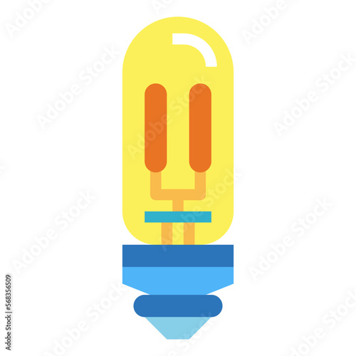 tube lamp flat icon style