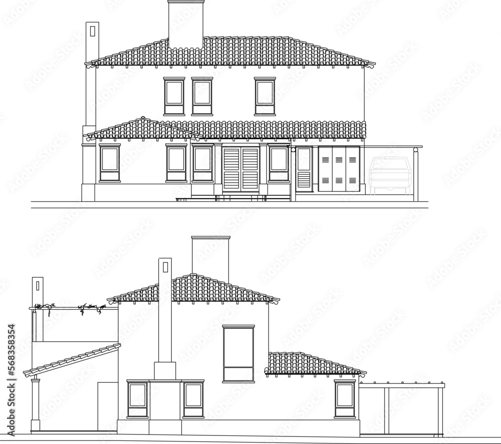 Simple house illustration vector sketch Simple house illustration vector sketch